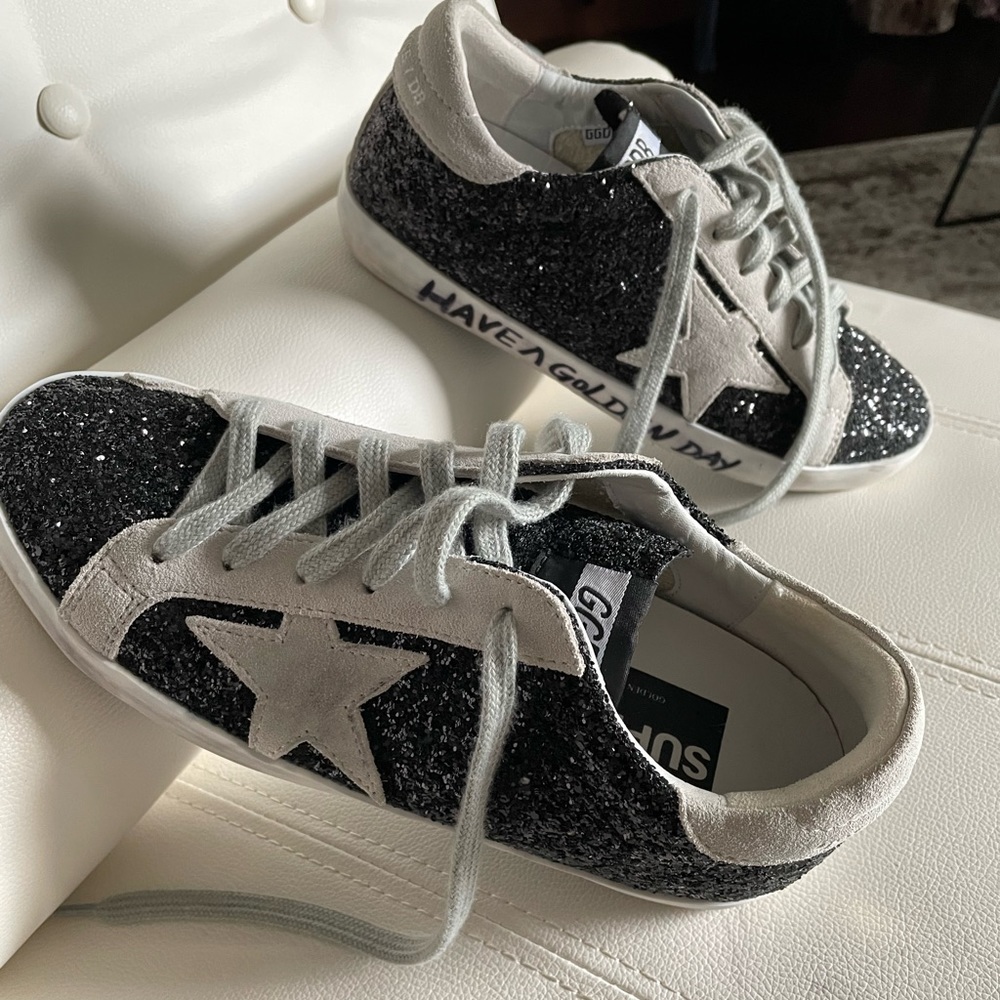 Black sparkle GG worn once. Perfect condition with dust bag.